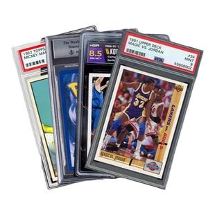 psa评级卡膜130pt卡砖膜35pt卡夹膜梯形切角防尘封口袋透明保护套