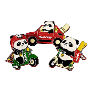 中国国家队星宝夺金系列徽章摩托车小轿车滑板车送礼收藏