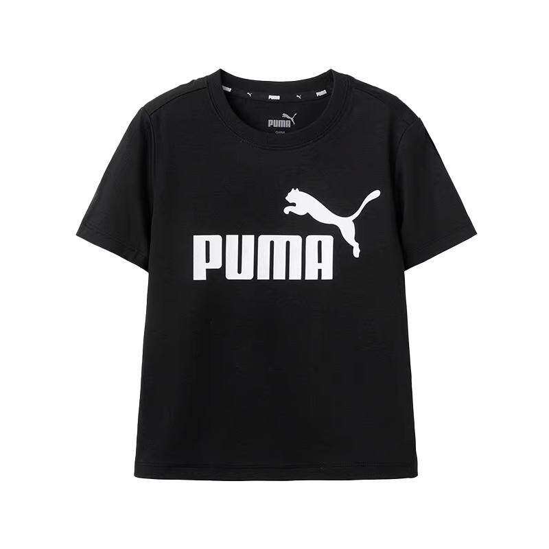 PUMA彪马男女童T恤2026夏装新款儿童休闲圆领印花短袖洋气童装潮t