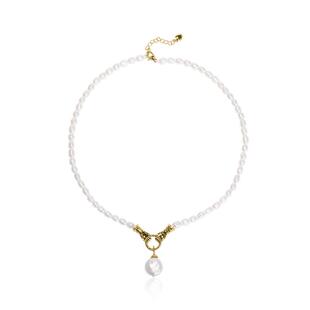 【自营】Idokawa巴洛克天然淡水珍珠项链女手拉手锁骨链akoya澳白