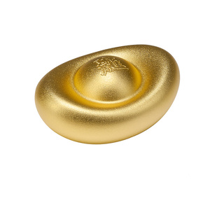 铜师傅 铜摆件《真金鎏镀实心铜元宝》家居饰品 金元宝礼品摆件