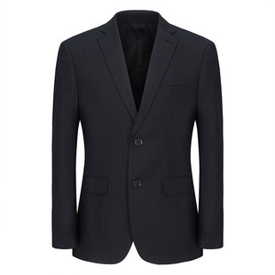 中国银行行服藏青色条纹西装男士职业装精品中行商务修身职业外套