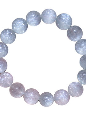 天然薄荷绿草莓晶手链礼物情侣款