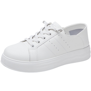 百田森新款女士板鞋小白鞋女款厚底增高好看轻便休闲鞋百搭小白鞋