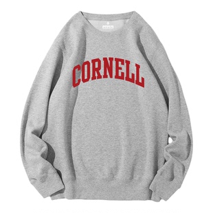 新品Cornell康奈尔大学校服套头圆领加绒宽松卫衣纪念品定制