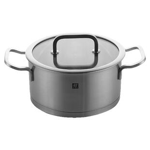 德国双立人Moment系列16cm双耳奶锅 汤锅 炖锅玻璃锅盖进口不锈钢