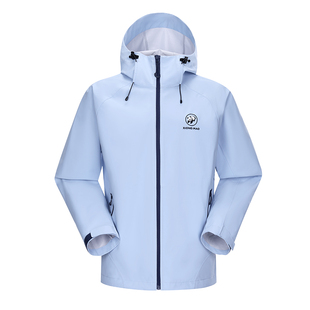 循野熊猫软壳衣短外套女20026新款夹克风衣外套防风雨旅行登山服