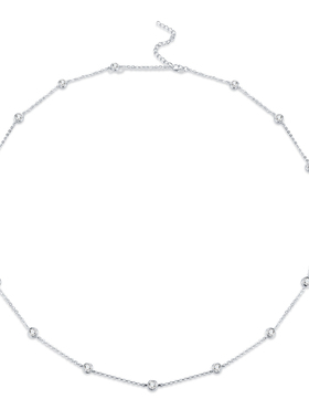 莫桑石拼接项链小众流苏锁骨链