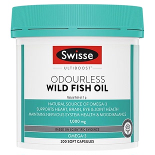Swisse斯维诗野生鱼油软胶囊1000mg200粒omega3无腥味DHA心脑营养
