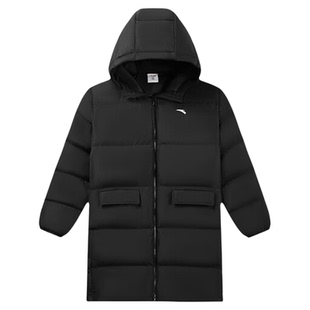 安踏儿童中长款羽绒服冬季新款户外四防舒适保暖连帽加厚防寒外套