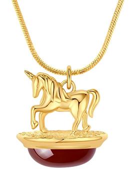 Onchic骑士天马项链女毛衣链高级感轻奢小众红玛瑙吊坠新年本命年