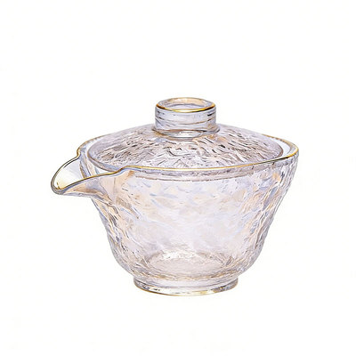 加厚玻璃小茶杯带把透明小号功夫品茗杯耐热小杯子主人杯茶具套装