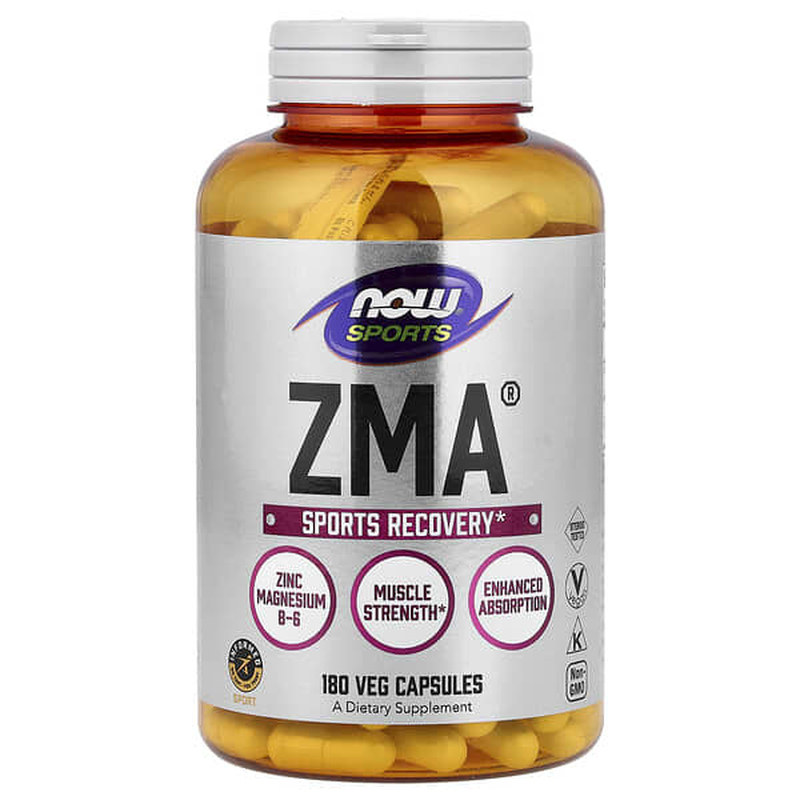 NowFoods诺奥ZMA锌镁运动修复补充胶囊健身搭档肌肉修护维持强度