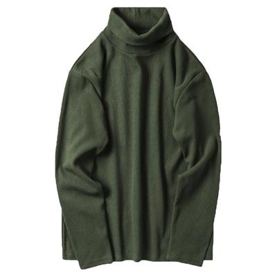 长袖男士针织华夫格T恤打底衫