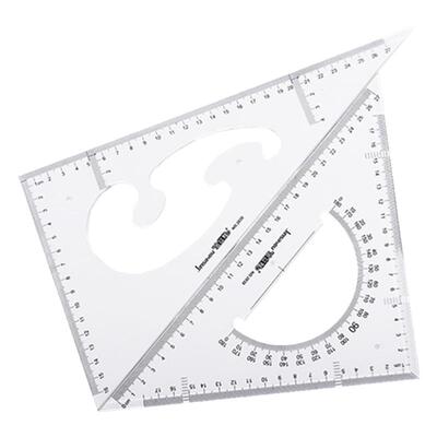 金丝猴透明塑料三角尺2把装测量
