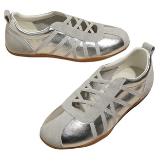 银色法式单鞋女2026新款夏季内增高芭蕾舞鞋通勤鞋子软底玛丽珍鞋