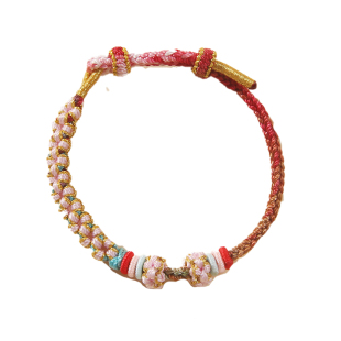 编织手绳可穿黄金编绳手链红绳儿童半成品手工转运珠手串diy配件