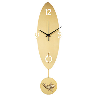 钟表挂钟客厅时尚创意简约高档免打孔轻奢时钟艺术现代大气铜挂表