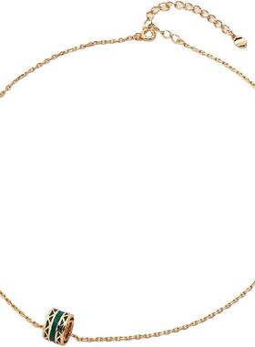 2025时尚轻奢滴釉项链S925银镀18K金精品吊坠女气质锁骨链礼物