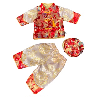 宝宝周岁礼服男秋冬新中式宝宝礼服喜庆婴儿唐装拜年服夹棉加绒厚