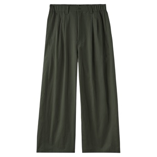 AWT25SS 棉锦混纺双褶宽松直筒裤