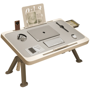 可升降折叠床上小桌子简约现代宿舍学生写字床上书桌学习支架家用卧室坐地飘窗懒人笔记本电脑办公坑上小桌板