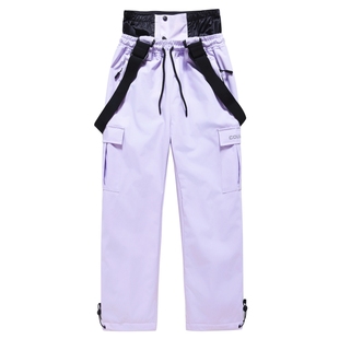 匡箭单双板儿童滑雪背带裤双板冬季男女中大童防水加棉加厚滑雪裤