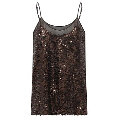 COCOBELLA亮片绣V领吊带背心