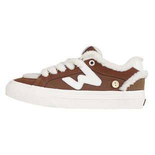 顽刻ollieskate毛茸茸加绒保暖冬季校园风W系列男女国潮滑板鞋