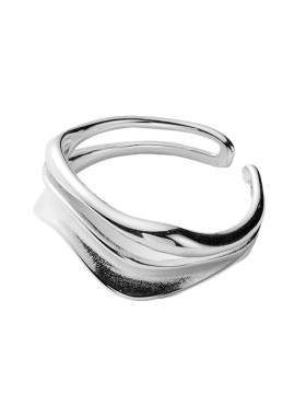 双层波浪戒指女个性百搭素圈指环