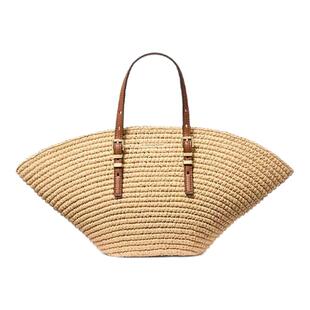 【新年礼物】MICHAEL KORS MK Isa 女士小号草编托特包