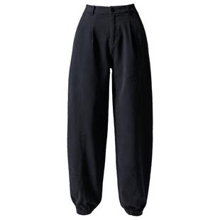 冬季黑色工装裤女新款束脚爆款裤子秋冬加绒女裤休闲运动裤哈伦裤