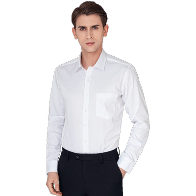 长袖商务职业正装大码白色衬衫男