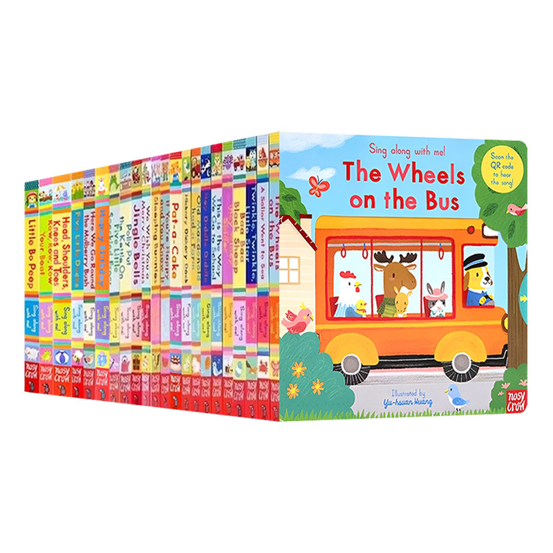 Sing Along with Me 童谣机关操作书22册 The Wheels on the Bus 轮子上的巴士 英文原版绘本幼儿启蒙英语儿歌绘本纸板书亲子互动