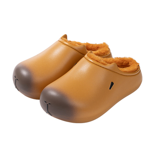 卡皮巴拉棉拖鞋女秋冬季2024新款室内居家情侣防水包头毛毛拖鞋男