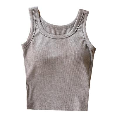 春夏薄款背心带胸垫吊带背心