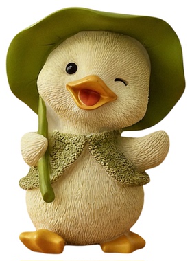 治愈卡通可爱小黄鸭子摆件办公桌面装饰品乡村田园微景观造景摆设