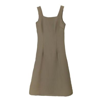 通勤气质a字裙西装面料方领