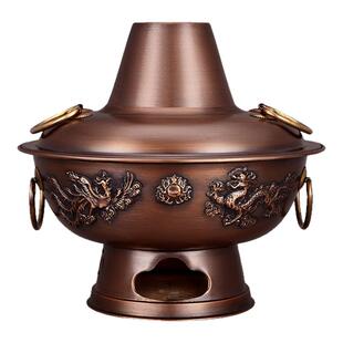 纯铜老式铜火锅铜锅火锅老式木碳火锅北京火锅炉家用纯铜火锅锅具