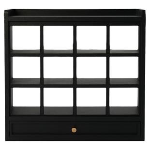 方寸时光黑白木质杯架餐边柜置物架马克杯收纳架彩色手办展示架