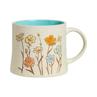 【自营】日本百田芝麻釉淡雅小花陶瓷马克杯早餐杯咖啡杯茶杯杯子