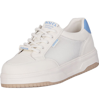 大码女鞋41一43夏脚宽胖肥单网单鞋2024新款时尚特大号休闲小白鞋