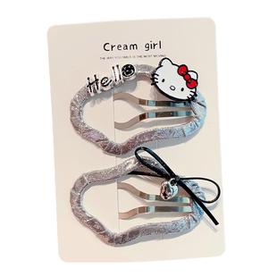 儿童发夹甜酷可爱小猫蝴蝶结发卡发饰女童刘海碎发夹子高颜值头饰