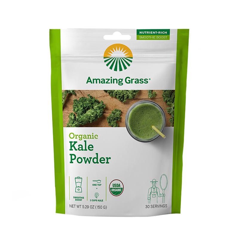 AmazingGrass冻干有机纯羽衣甘蓝冲饮蔬菜粉膳食纤维无糖大麦青汁