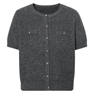 伊芙丽全羊毛小香风亮丝羊绒衫2024秋季新款超细百搭通勤女装上衣