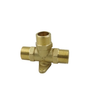 4分黄铜弯头90度带耳对丝带座内外丝燃气四分底座三通接头可固定