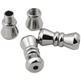 不褪色不锈钢钛钢螺纹拧扣可穿线螺丝扣珍珠收尾扣接头扣diy配件