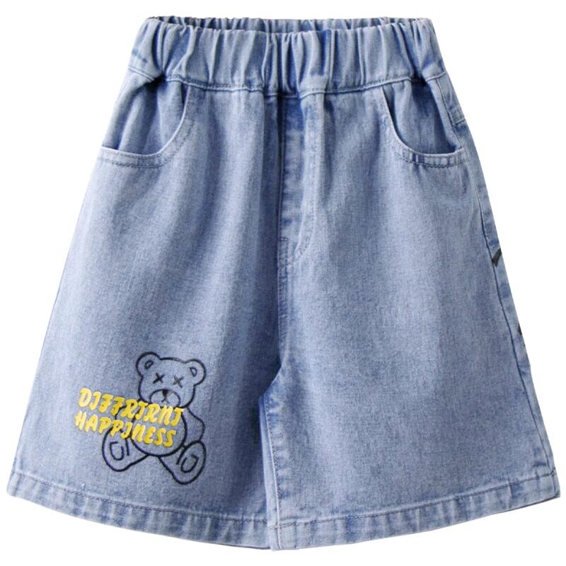 女童牛仔中裤夏季薄款