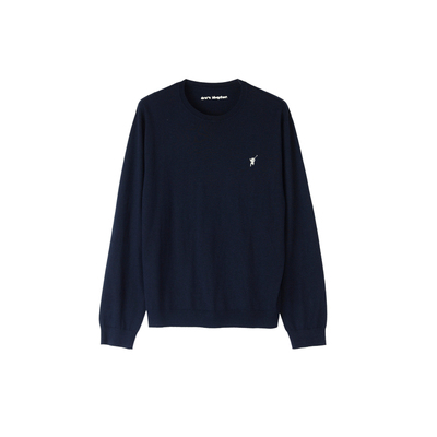 roaringwild藏蓝色刺绣针织衫