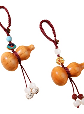 天然桃木葫芦朱砂手机链挂件吊坠